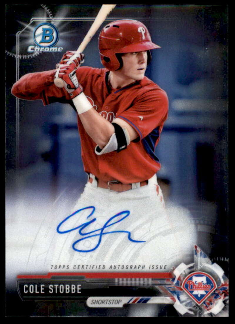 Cole Stobbe Rookie Card 2017 Bowman Chrome Prospect Autographs #CPACS  Image 1