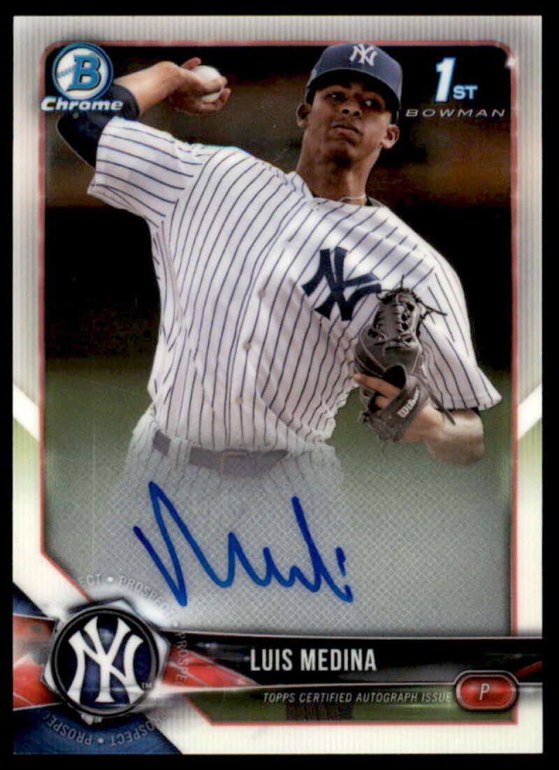 Luis Medina Rookie Card 2018 Bowman Chrome Prospect Autographs #BCPALM  Image 1