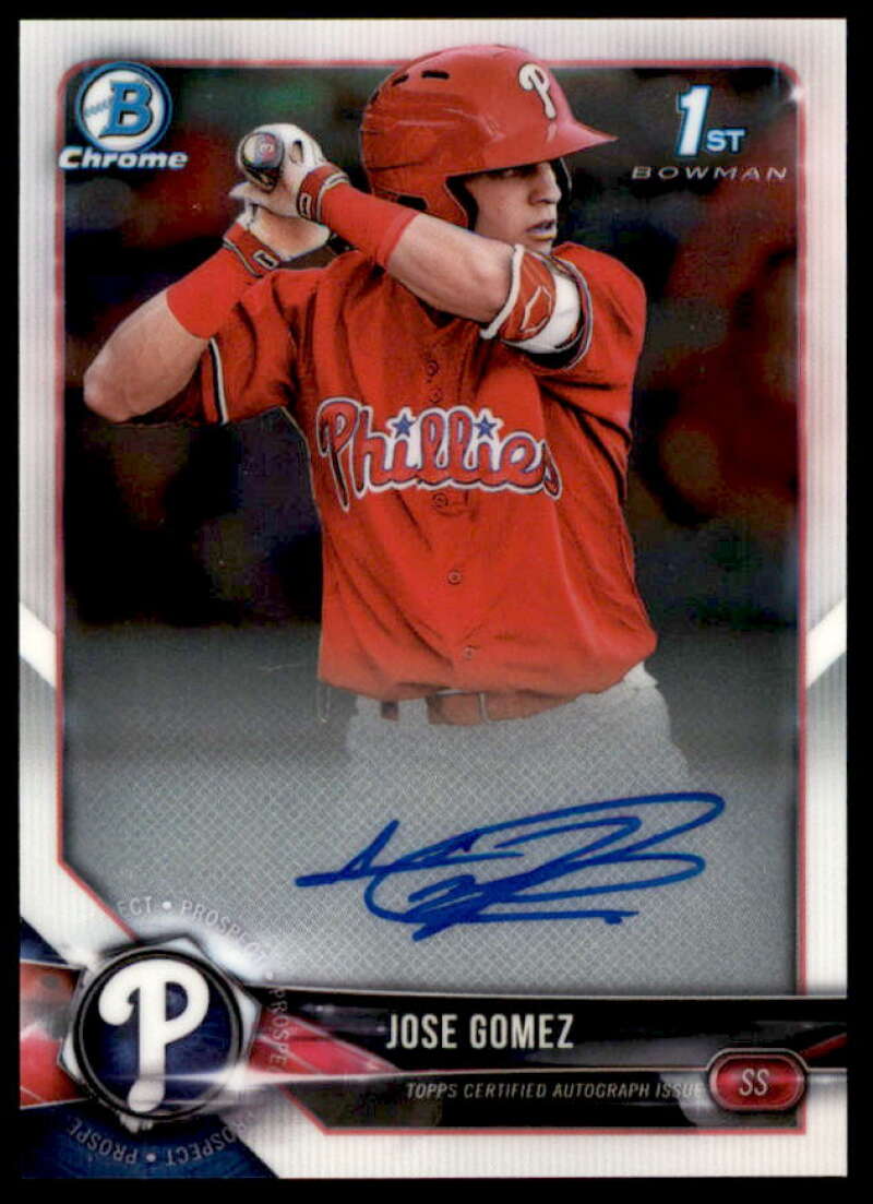 Jose Gomez Rookie Card 2018 Bowman Chrome Prospect Autographs #CPAJG  Image 1