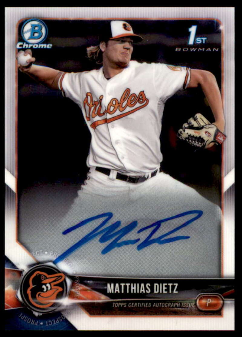 Matthias Dietz Rookie Card 2018 Bowman Chrome Prospect Autographs #CPAMD  Image 1