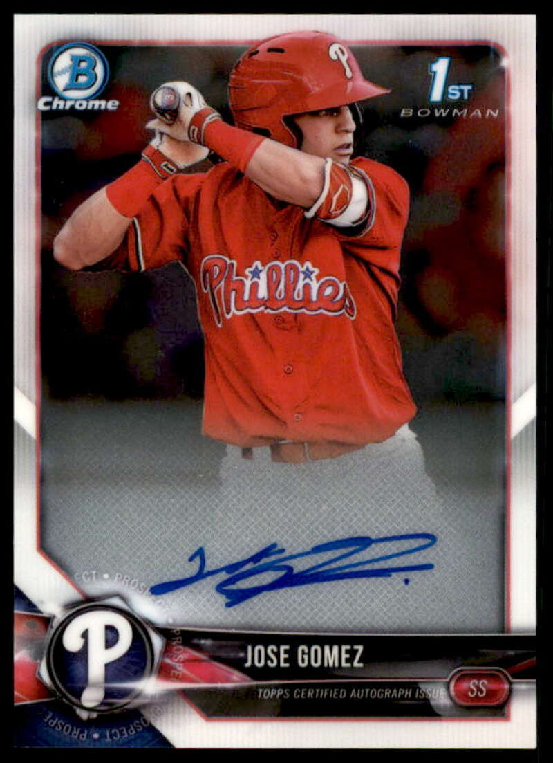 Jose Gomez Rookie Card 2018 Bowman Chrome Prospect Autographs #CPAJG  Image 1