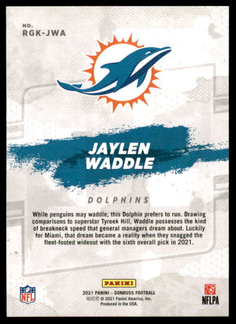 Jaylen Waddle Rookie Card 2021 Donruss Rookie Gridiron Kings #13  Image 2