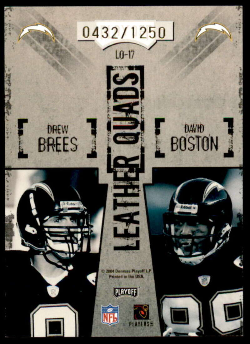 Flutie/Tomlinson/Brees/Boston Card 2004 Playoff Hogg Heaven Leather Quads #LQ17  Image 2