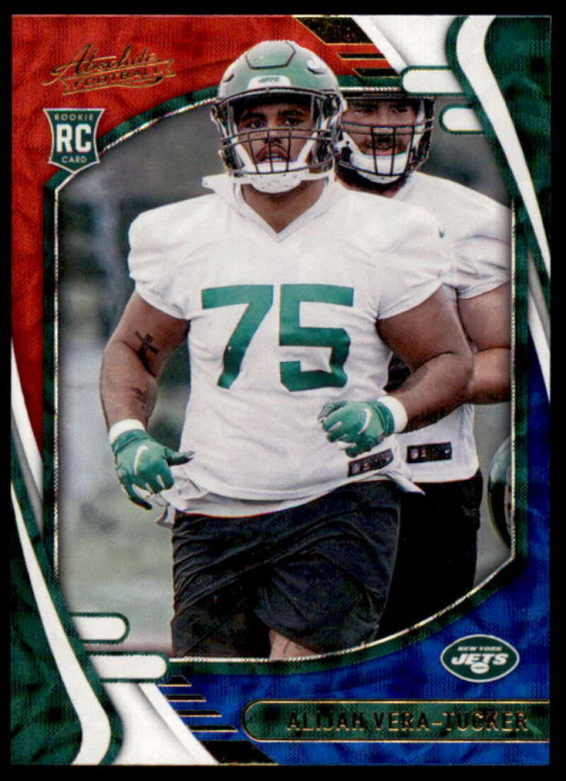 Alijah Vera-Tucker Rookie 2021 Absolute Red White and Blue Kaleidoscope #199  Image 1