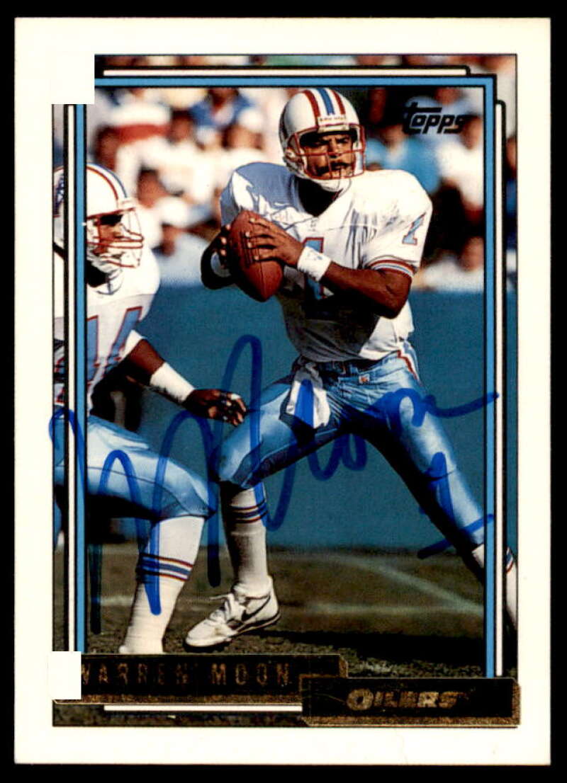 Warren Moon In Person Autograph Card 1992 Topps Gold #70  Image 1