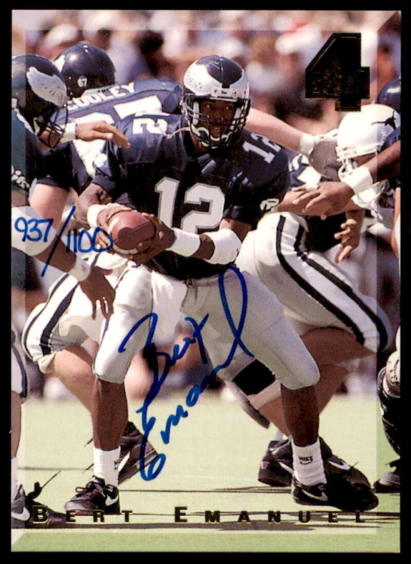 Bert Emanuel Rookie Card 1994 Classic Four Sport Autographs #93A  Image 1