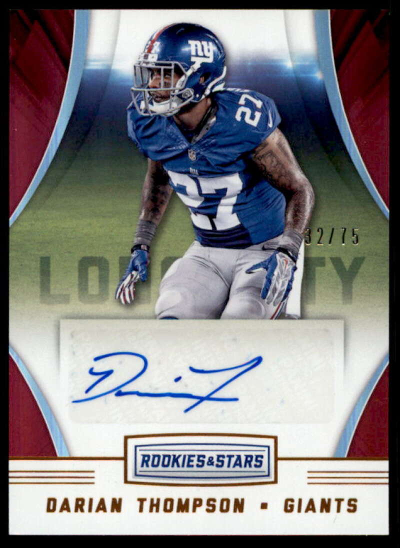 Darian Thompson/75 Card 2016 Rookies Stars Rookie Longevity Signatures #45  Image 1