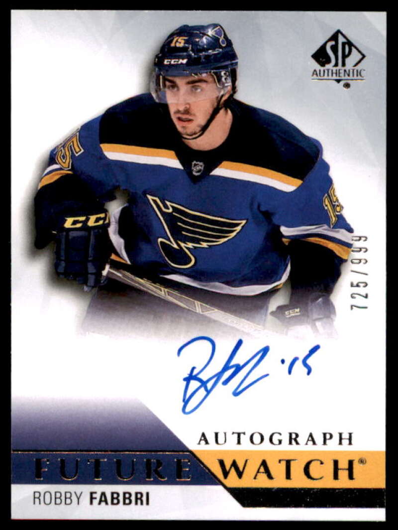 Robby Fabbri AU RC Rookie Card 2015-16 SP Authentic #250  Image 1