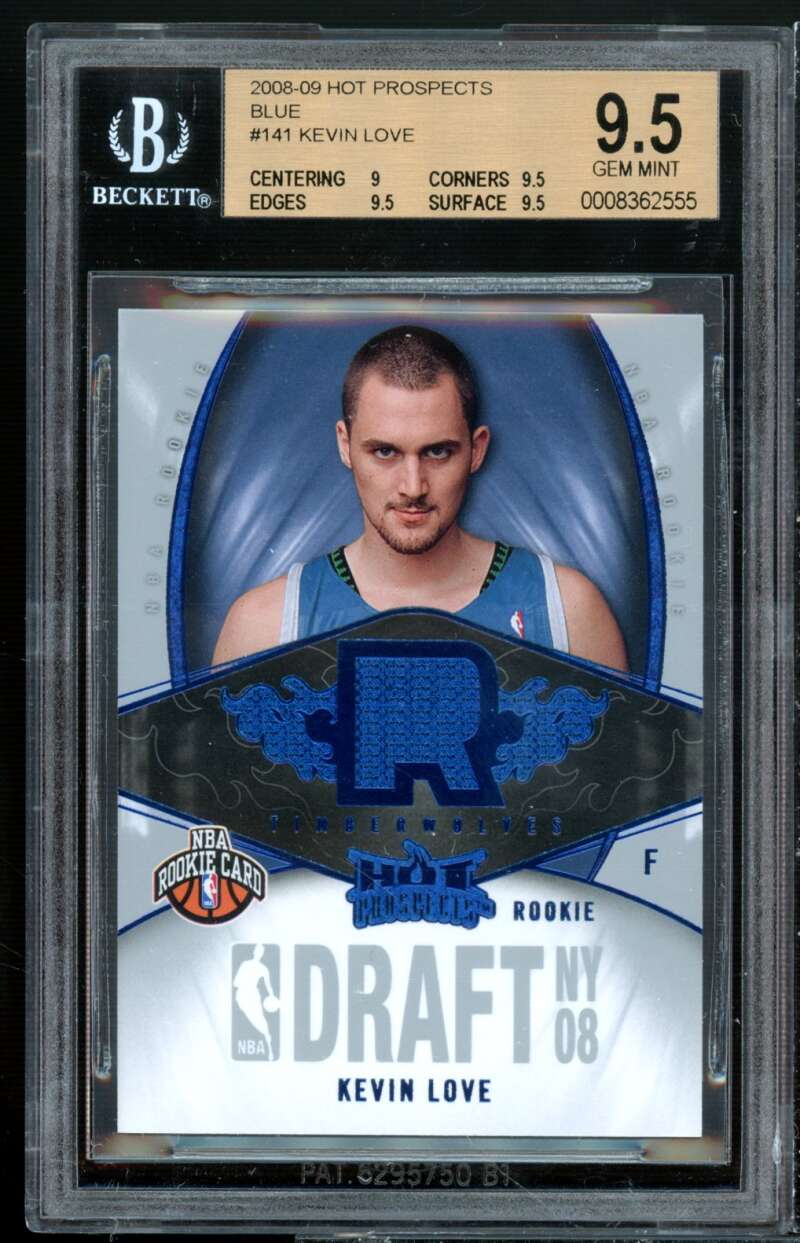 Kevin Love Rookie Card 2008-09 Hot Prospects Blue #141 (pop 4) BGS 9.5 Image 1