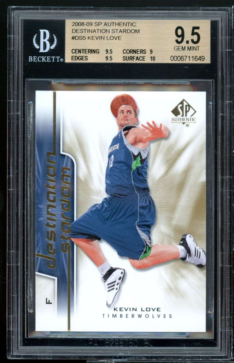 Kevin Love Rookie Card 2008-09 SP Authentic Destination Stardom #DS-5 BGS 9.5 Image 1