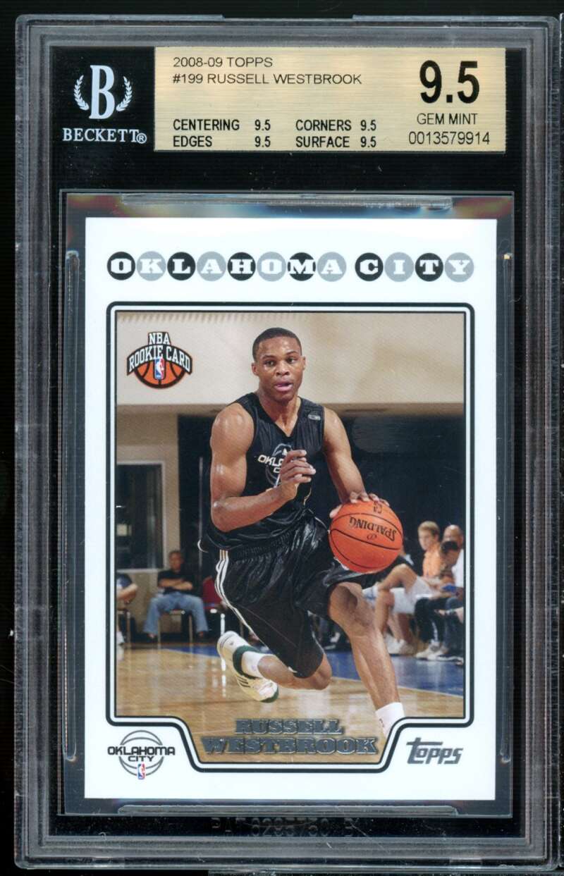 Russell Westbrook Rookie Card 2008-09 Topps #199 BGS 9.5 (9.5 9.5 9.5 9.5) Image 1