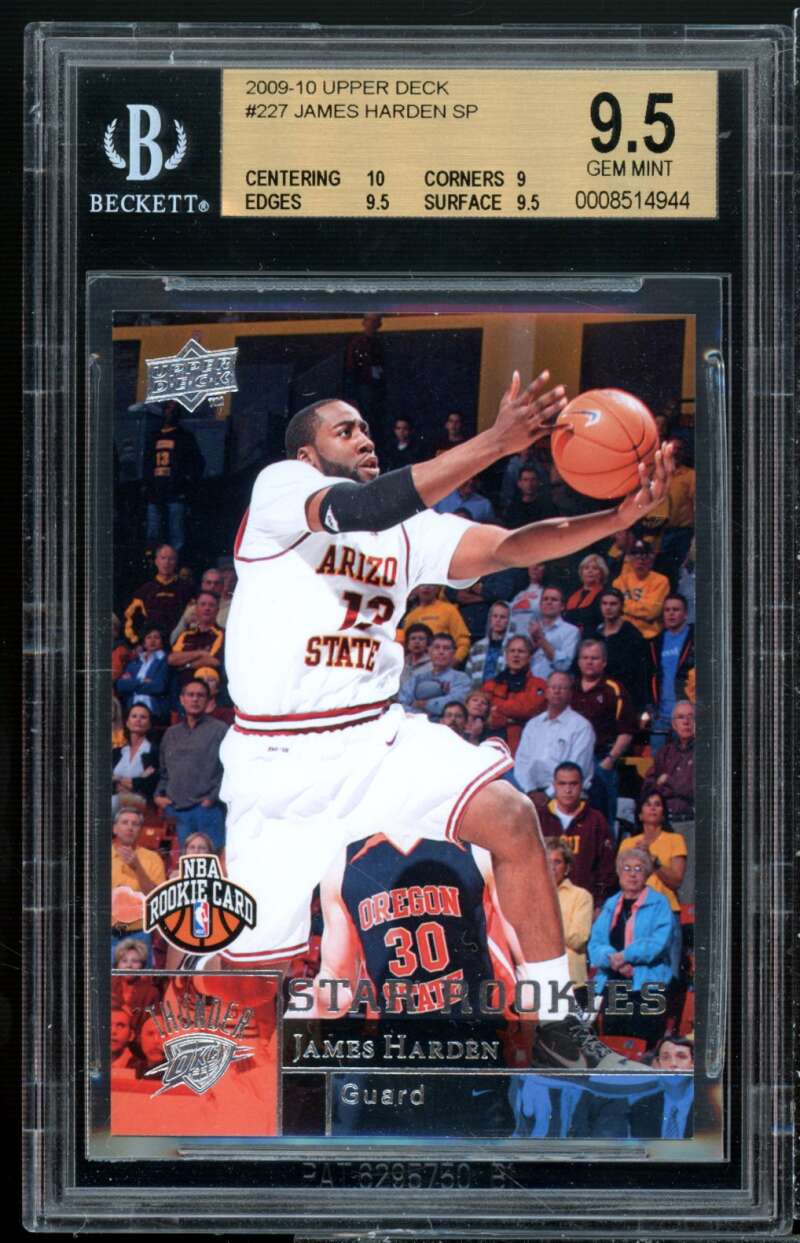 James Harden Rookie Card 2009-10 Upper Deck #227 BGS 9.5 (10 9 9.5 9.5) Image 1