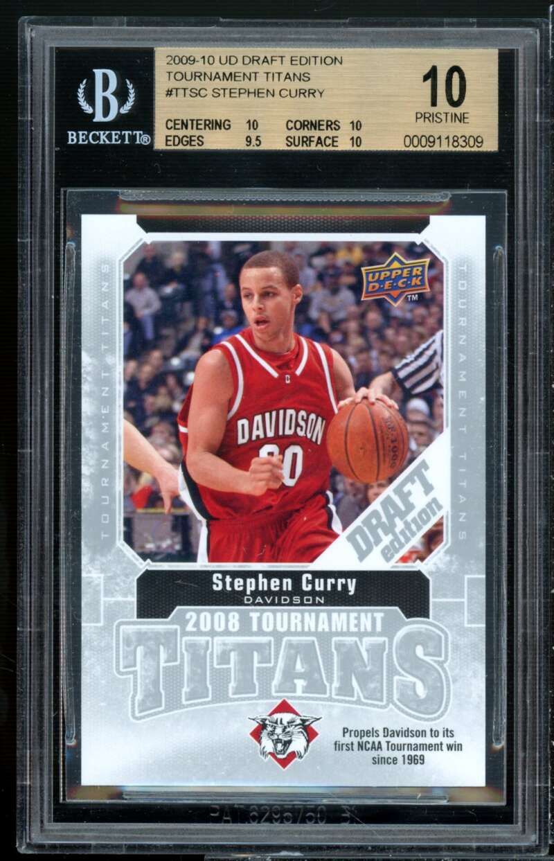 Stephen Curry Rookie 2009-10 UD Draft Tournament Titans #TTSC (PRISTINE) BGS 10 Image 1