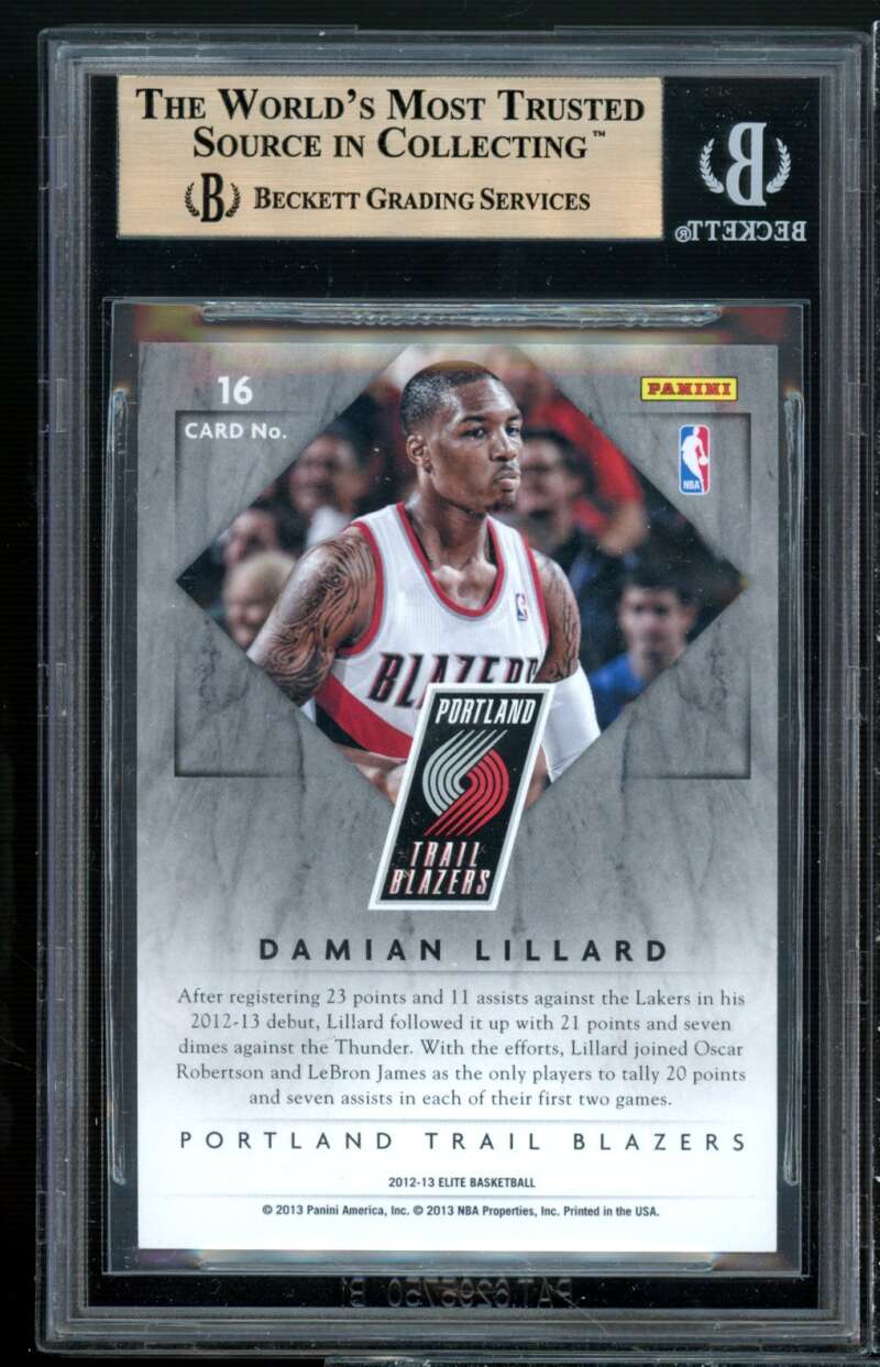 Damian Lillard 2012-13 Elite Rookie Elite Series #16 BGS 9.5 (9.5 9.5 9.5 10) Image 2