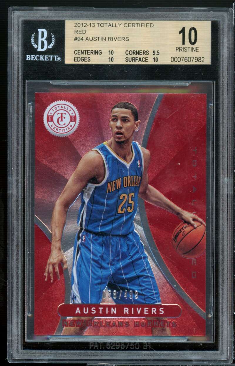 Austin Rivers Rookie 2012-13 Totally Certified Red #94 (pop 1) (PRISTINE) BGS 10 Image 1