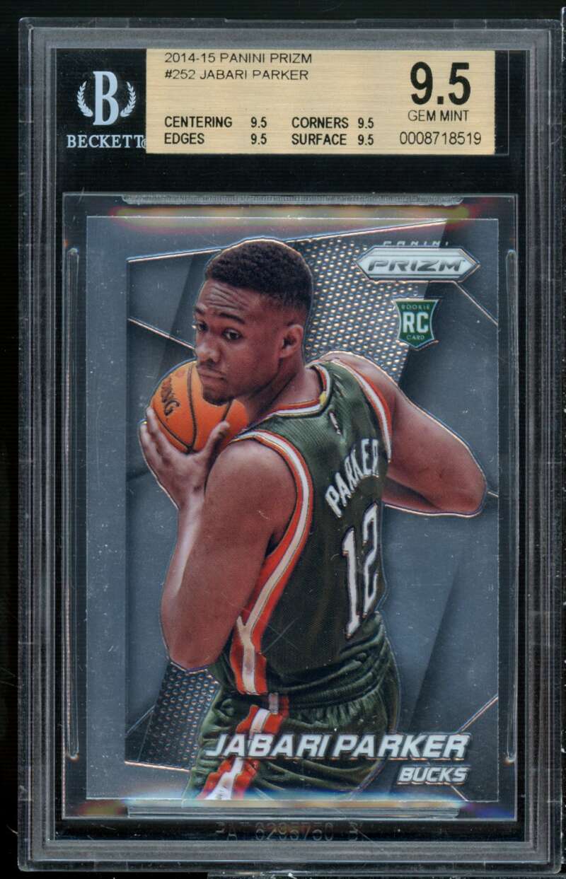 Jabari Parker Rookie Card 2014-15 Panini Prizm #252 BGS 9.5 (9.5 9.5 9.5 9.5) Image 1