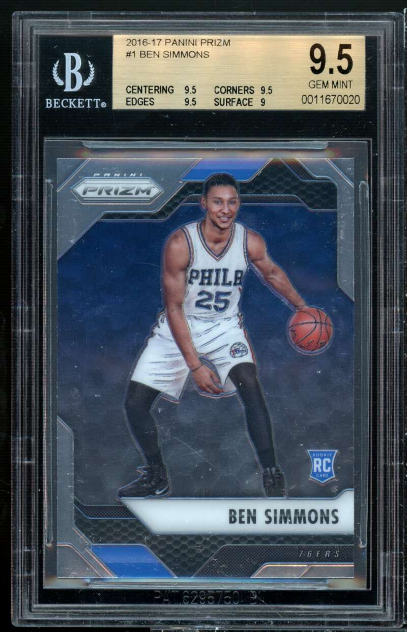 Ben Simmons Rookie Card 2016-17 Panini Prizm #1 BGS 9.5 (9.5 9.5 9.5 9) Image 1