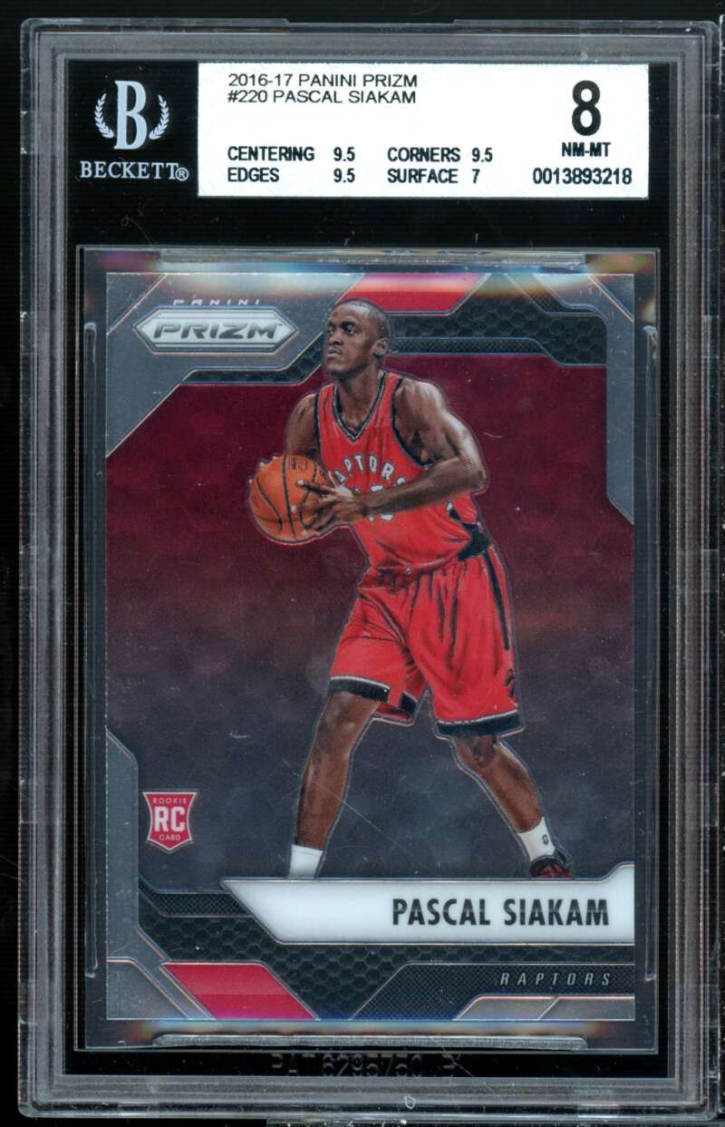 Pascal Siakam Rookie Card 2016-17 Panini Prizm #220 BGS 8 (9.5 9.5 9.5 7) Image 1