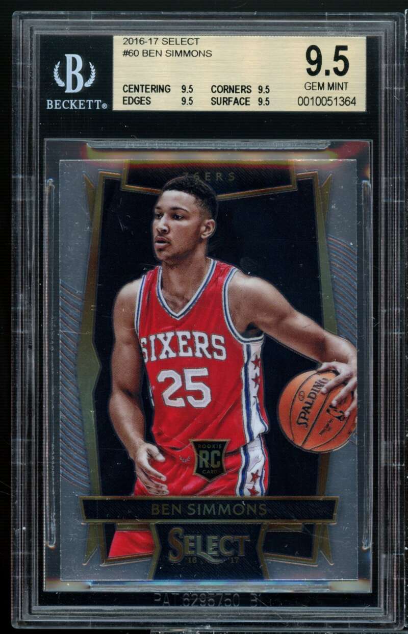 Ben Simmons Rookie Card 2016-17 Select #60 BGS 9.5 (9.5 9.5 9.5 9.5) Image 1