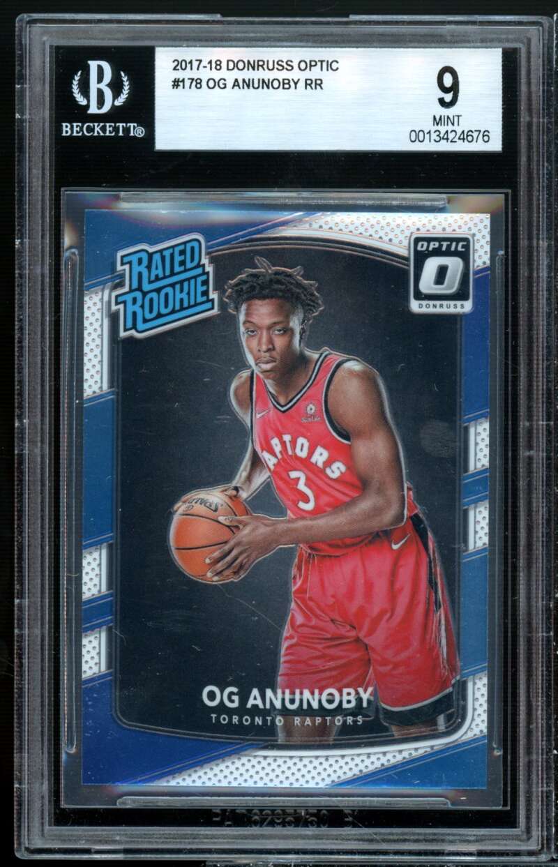 OG Anunoby Rookie Card 2017-18 Donruss Optic #178 BGS 9 Image 1