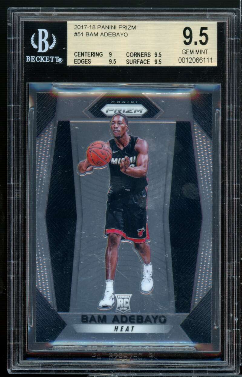 Bam Adebayo Rookie Card 2017-18 Panini Prizm #51 BGS 9.5 (9 9.5 9.5 9.5) Image 1