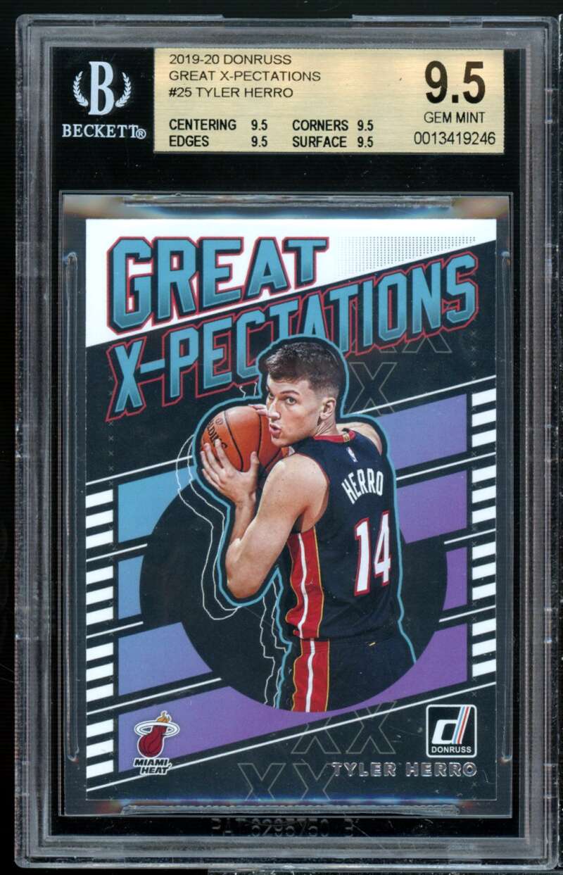 Tyler Herro Rookie Card 2019-20 Donruss Great X-Pectations #25 BGS 9.5 Image 1