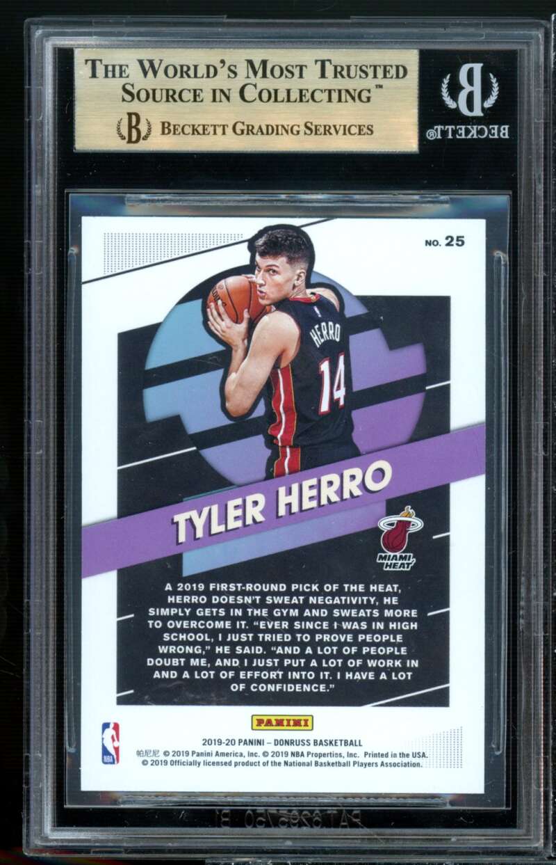 Tyler Herro Rookie Card 2019-20 Donruss Great X-Pectations #25 BGS 9.5 Image 2