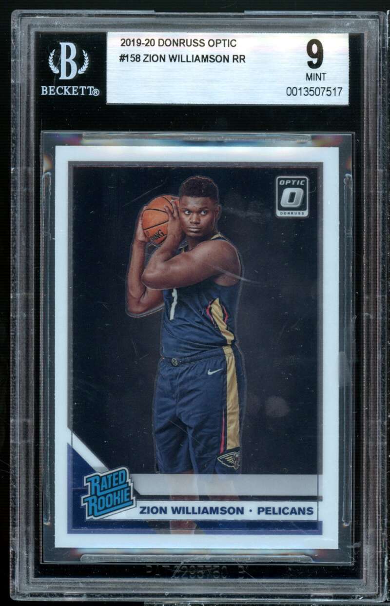 Zion Williamson Rookie Card 2019-20 Donruss Optic #158 BGS 9 Image 1