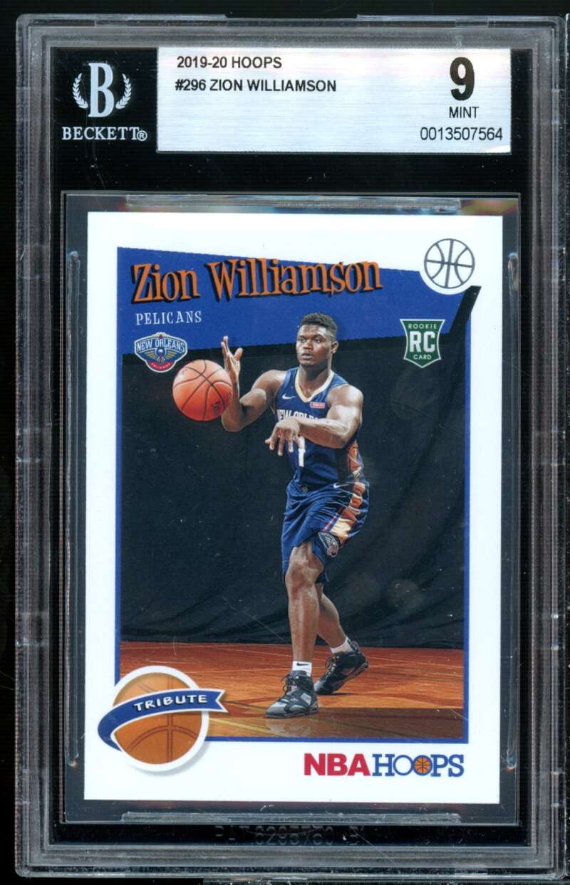 Zion Williamson Rookie Card 2019-20 Hoops #296 BGS 9 Image 1