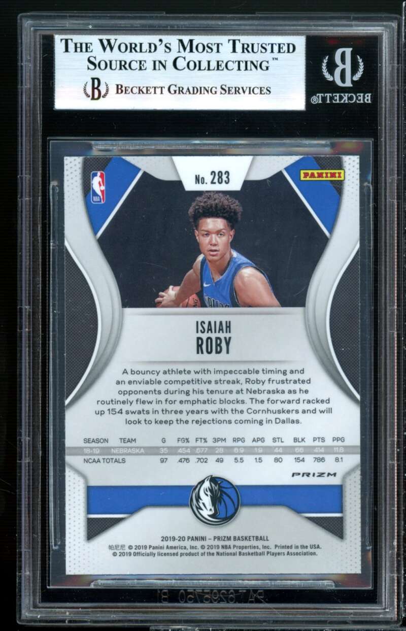 Isaiah Roby Rookie Card 2019-20 Panini Prizm Prizms Silver #283 BGS 8.5 Image 2