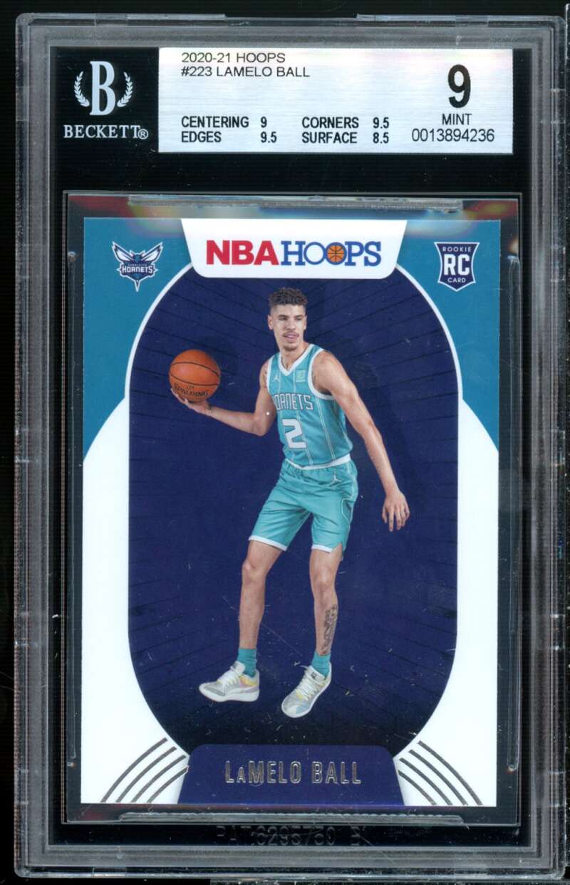LaMelo Ball Rookie Card 2020-21 Hoops #223 BGS 9 (9 9.5 9.5 8.5) Image 1