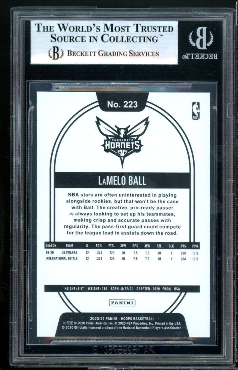 LaMelo Ball Rookie Card 2020-21 Hoops #223 BGS 9 (9 9.5 9.5 8.5) Image 2