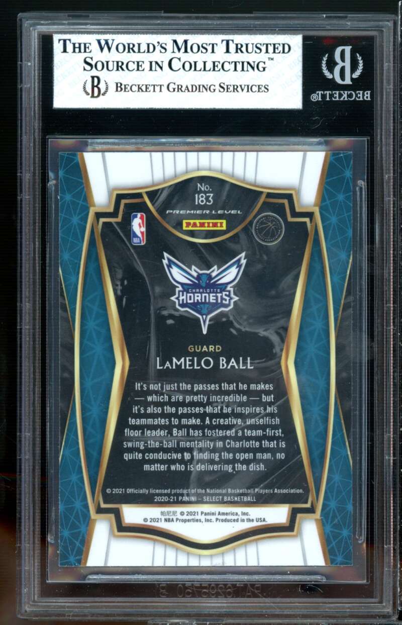 LaMelo Ball Rookie Card 2020-21 Select Blue Retail #183 BGS 6.5 (9 9.5 9.5 5.5) Image 2