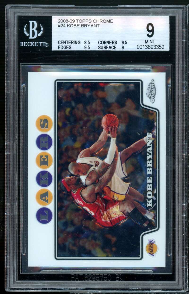 Kobe Bryant Card 2008-09 Topps Chrome w/Lebron James #24 BGS 9 (8.5 9.5 9.5 9) Image 1