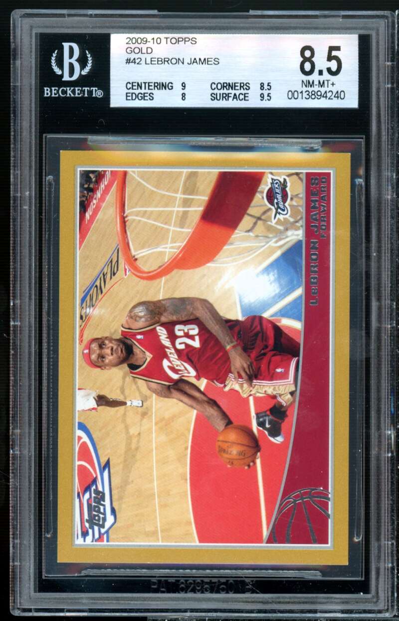 LeBron James Card 2009-10 Topps Gold #42 BGS 8.5 (9 8.5 8 9.5) Image 1