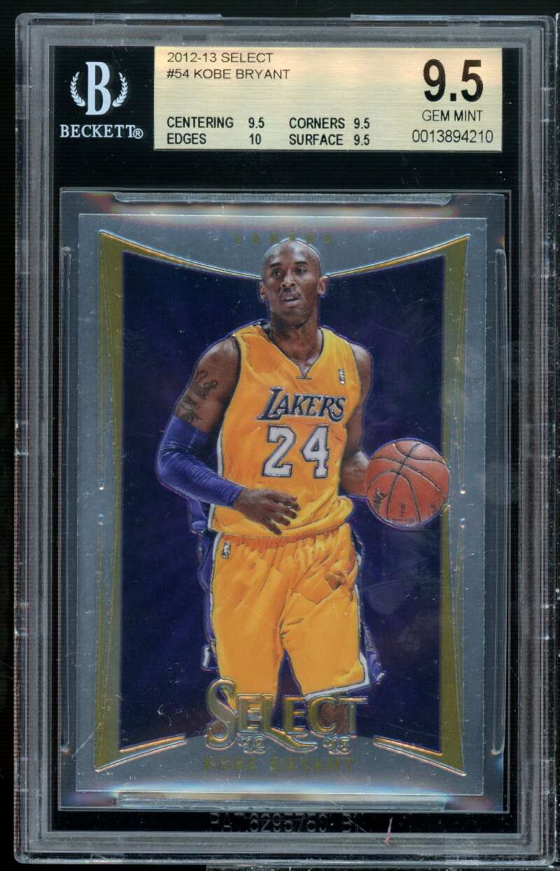 Kobe Bryant Card 2012-13 Select #54 BGS 9.5 (9.5 9.5 10 9.5) Image 1