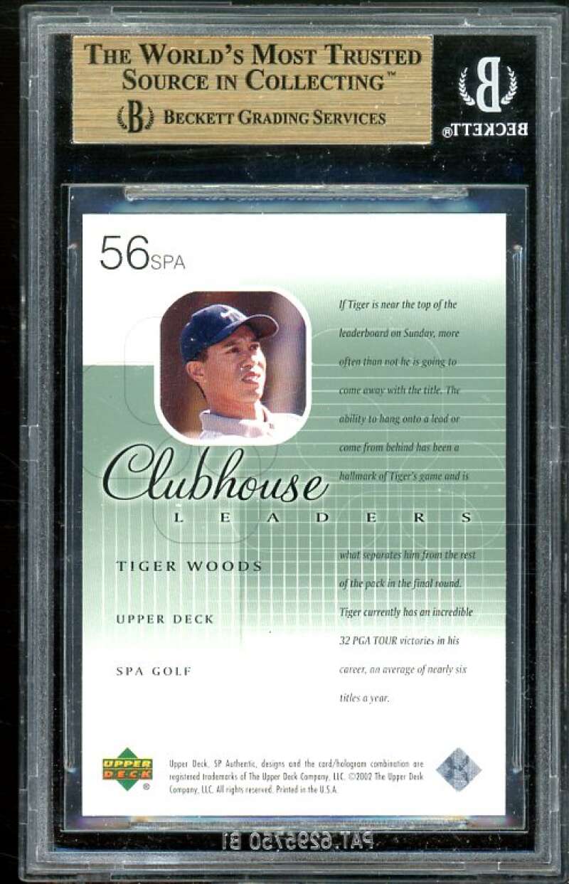 Tiger Woods Golf Card 2002 SP Authentic #56 BGS 9.5 (9.5 9.5 9.5 9.5) Image 2