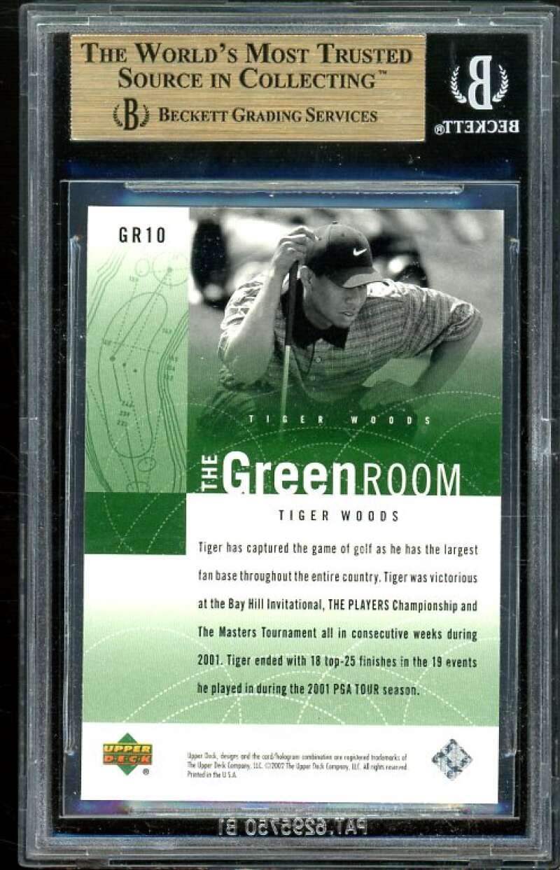 Tiger Woods Card 2002 Upper Deck The Green Room #GR10 BGS 9.5 (10 9.5 9.5 9.5) Image 2