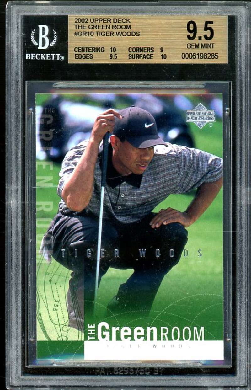 Tiger Woods Golf Card 2002 Upper Deck The Green Room #GR10 BGS 9.5 (10 9 9.5 10) Image 1