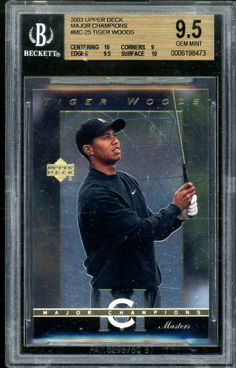 Tiger Woods Card 2003 Upper Deck Major Champions #MC-25 BGS 9.5 (10 9 9.5 10) Image 1