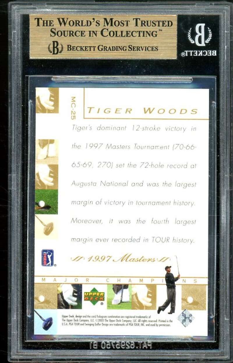 Tiger Woods Card 2003 Upper Deck Major Champions #MC-25 BGS 9.5 (10 9 9.5 10) Image 2