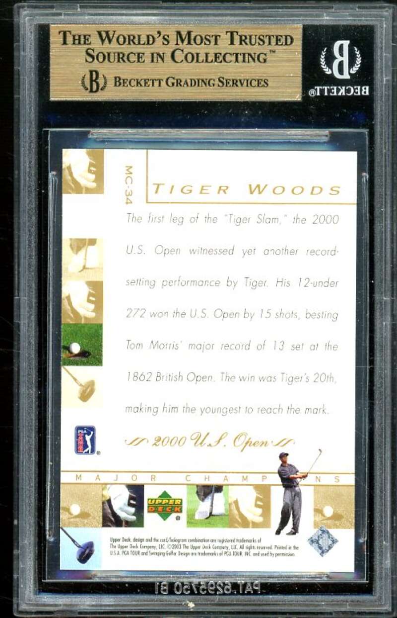 Tiger Woods Card 2003 Upper Deck Major Champions #MC-34 BGS 9.5 (10 9 9.5 9.5) Image 2