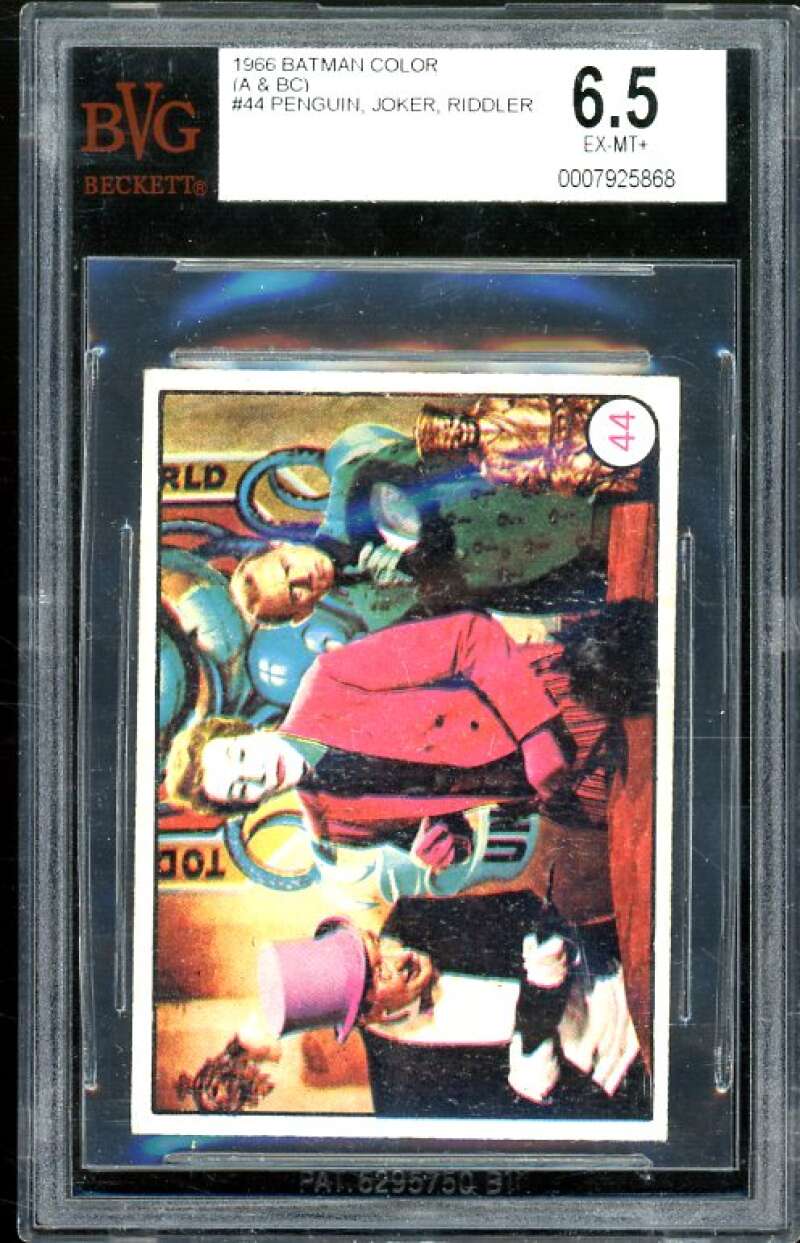 Penguin Joker Riddler DC Card 1966 Batman Color (A and BC) #44 BGS BVG 6.5 Image 1