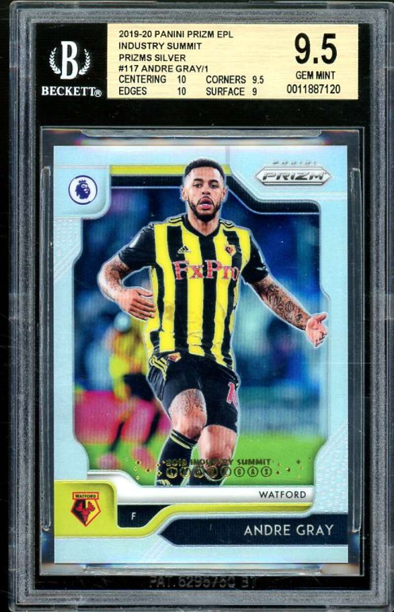 Andre Gray Soccer Card 2019-20 Panini Prizm Industry Summitt (1/1) BGS 9.5 Image 1