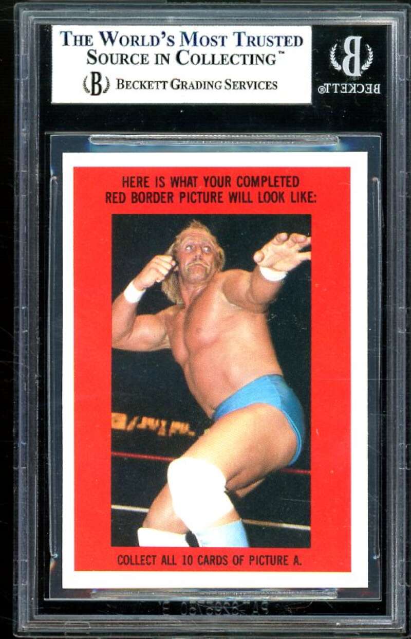 Hulk Hogan Wrestling Rookie 1985 Topps WWF Sticker Inserts #11 (pop 1) BGS 9 Image 2