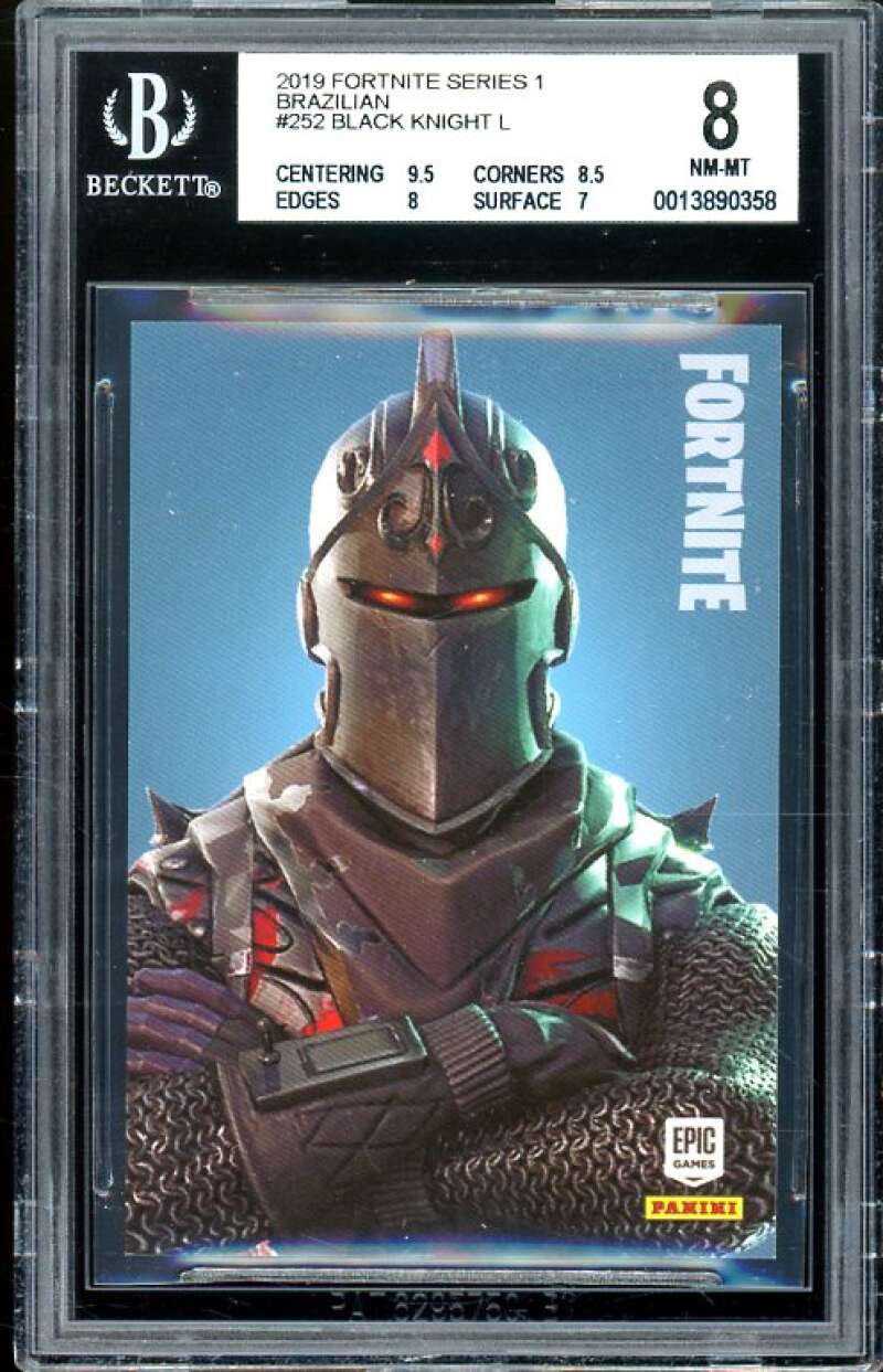 Black Knight Card Fortnite Series 1 Brazilian #252 (pop 2) BGS 8 (9.5 8.5 8 7) Image 1