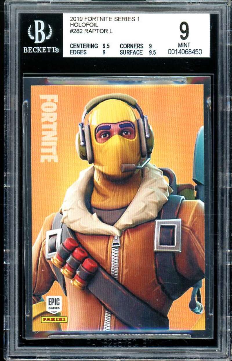 Raptor Card 2019 Fortnite Series 1 Holofoil USA #282 (pop 2) BGS 9 (9.5 9 9 9.5) Image 1