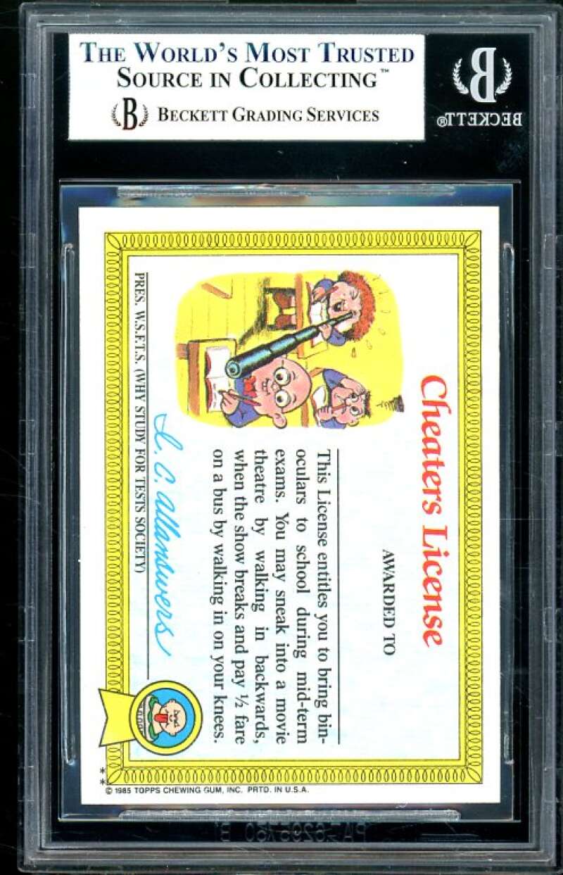 Blasted Billy Cheater's License 1985 Garbage Pail Kids #8B BGS 8.5 (8 9 8.5 9.5) Image 2