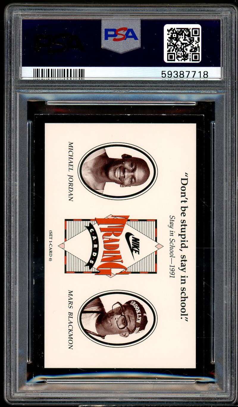 Spike Lee / Michael Jordan Card 1991 Nike Stay In School 1991 #4 PSA 8 Image 2