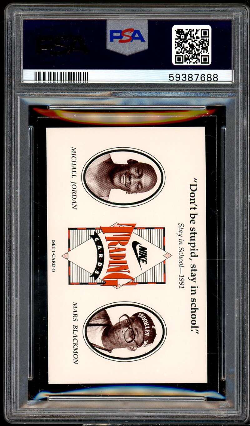 Spike Lee / Michael Jordan Card 1991 Nike Stay In School 1991 #4 PSA 9 Image 2